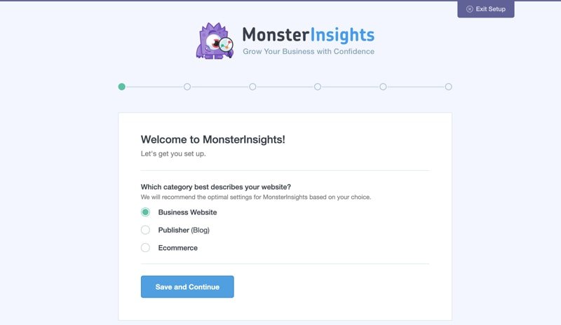 monsterinsights plugin setup