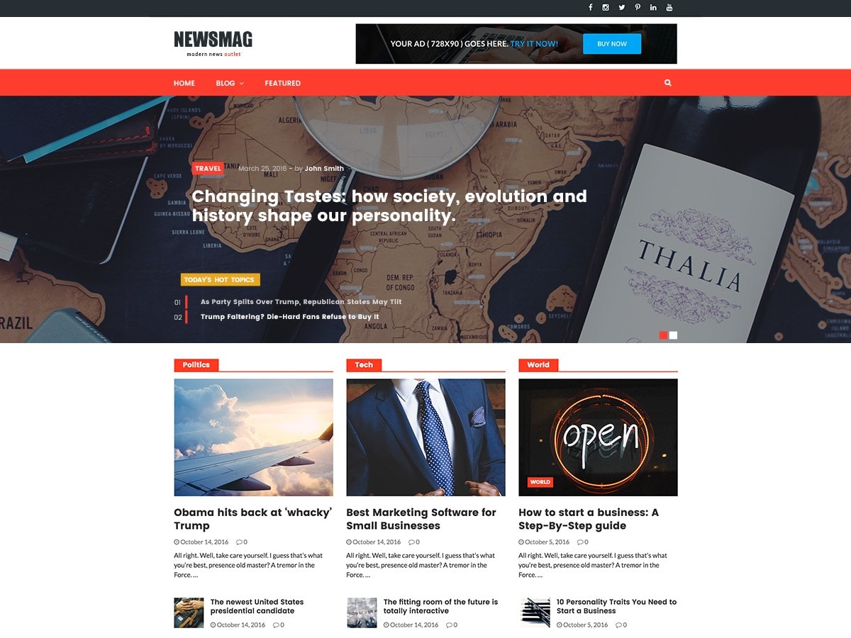 News and Magazine WordPress theme