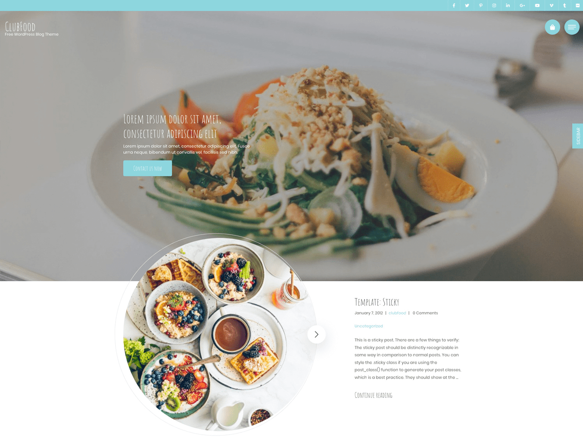 ClubFood WordPress theme