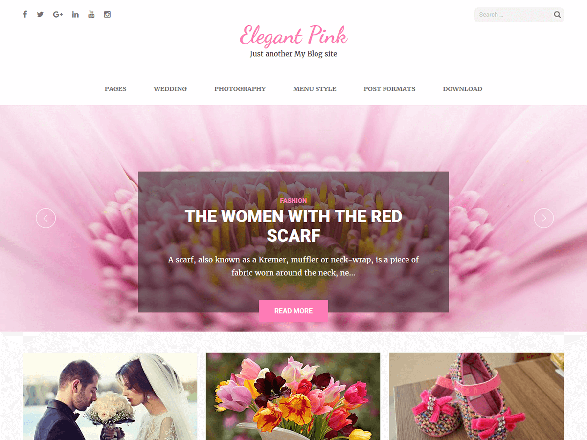 Elegant Pink WordPress theme