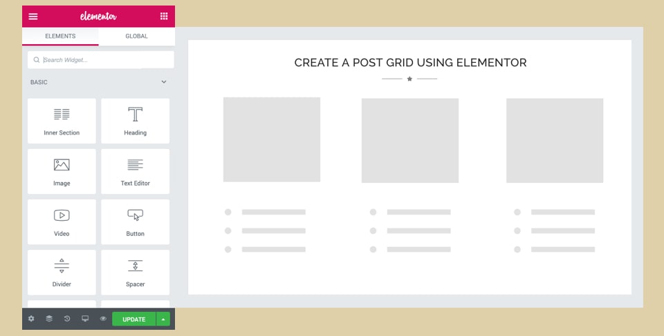 Create a Post Grid using Elementor