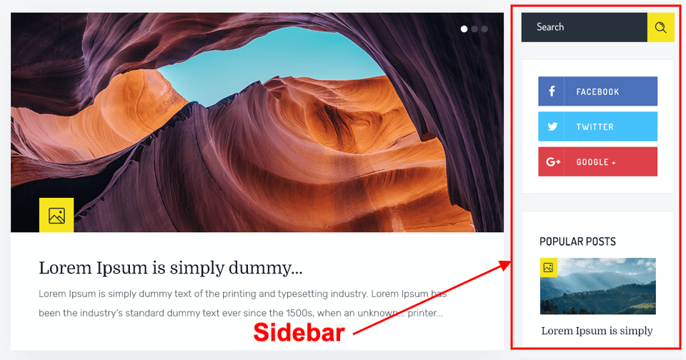 WordPress sidebar