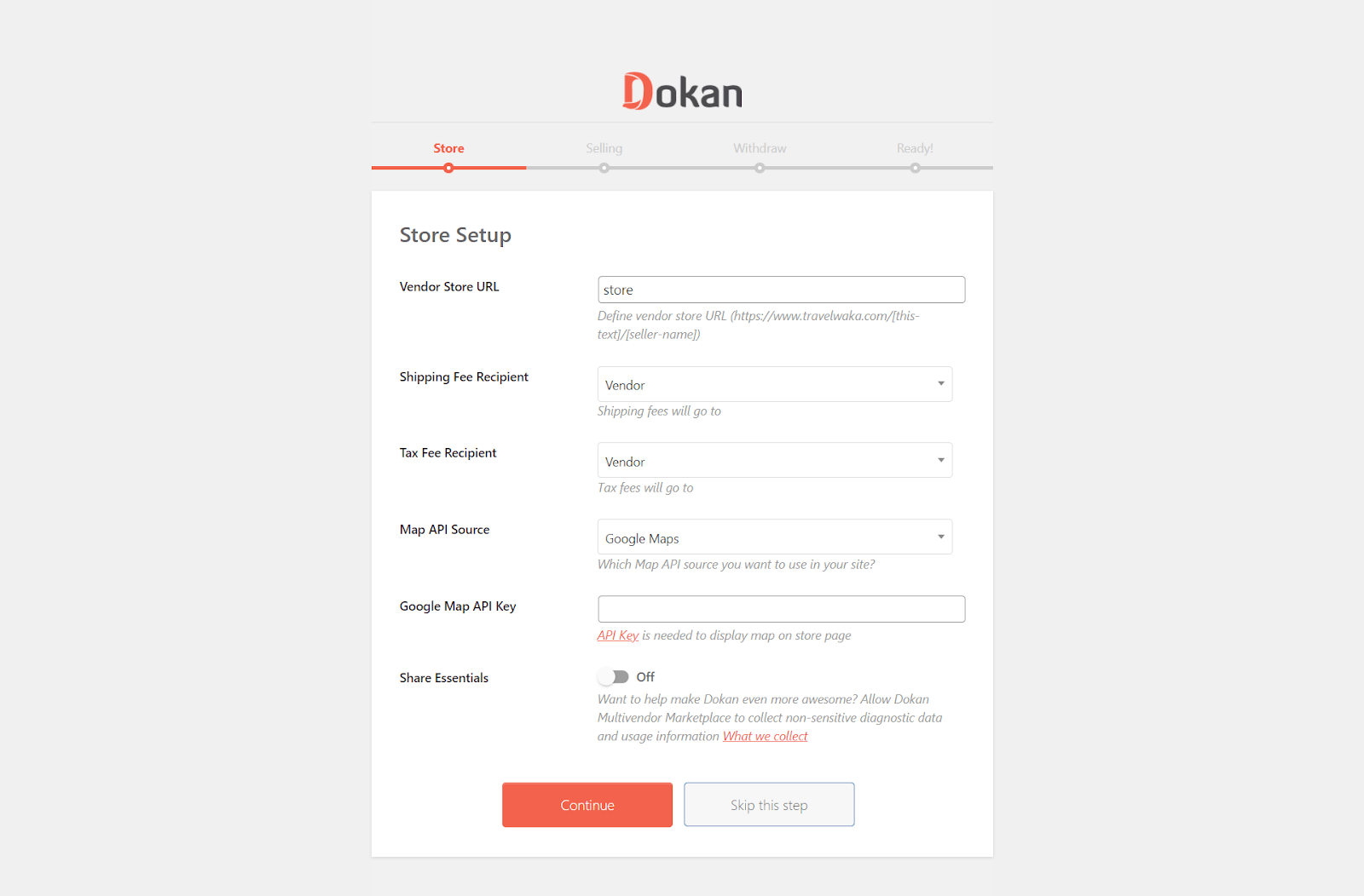 Dokan Store Setup